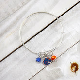 Fan Frenzy Gifts Boise St. Broncos Officially Licensed Bangle Bracelet with Colored Charm